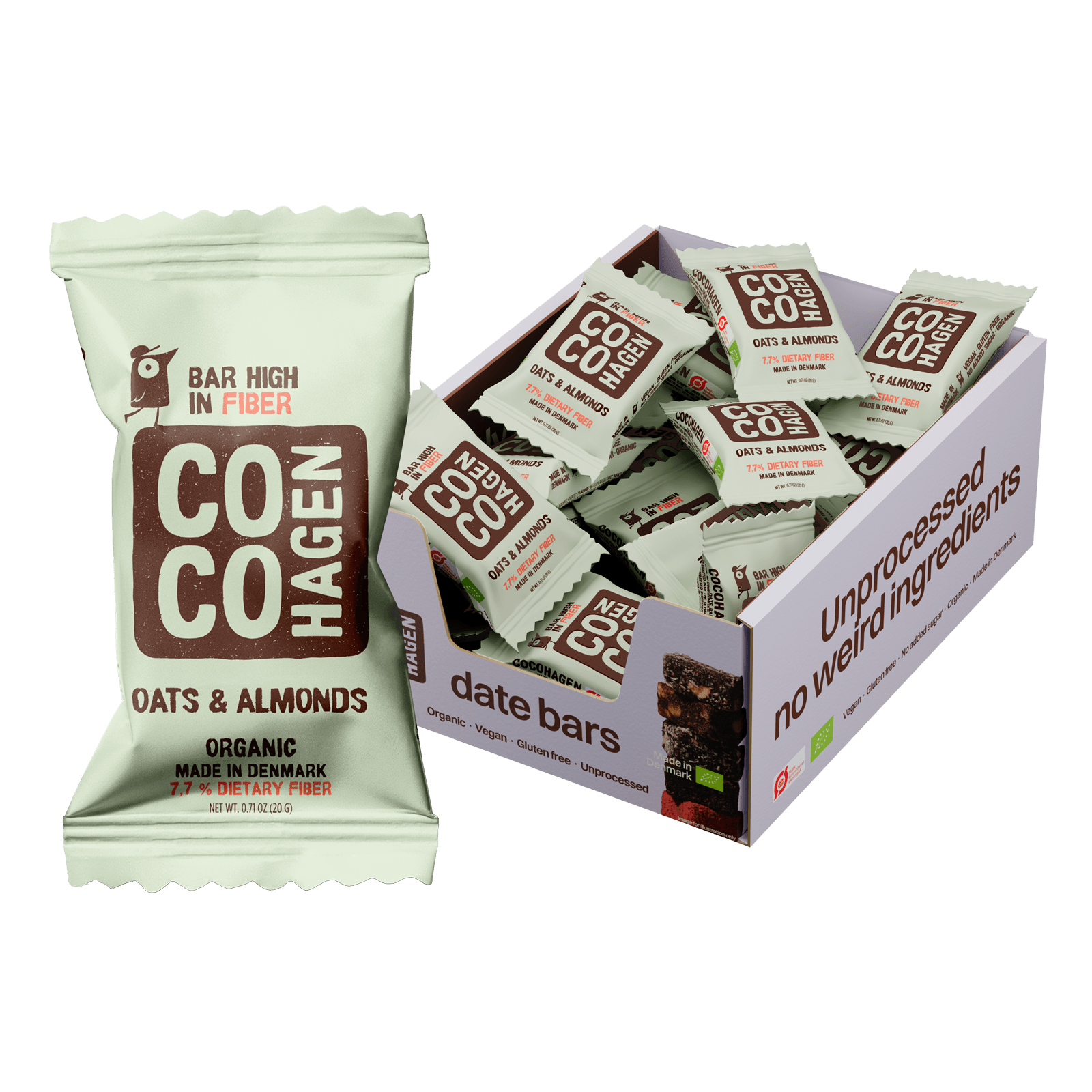 Cocohagen Fiber Oats & Almonds x 25 pcs - Organic